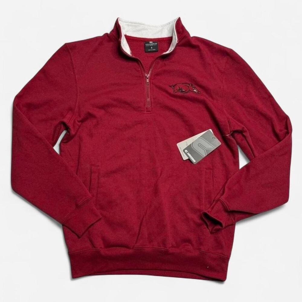 University of Arkansas Razorbacks Quarter Zip Pullover Sweatshirt NWT Men’s S